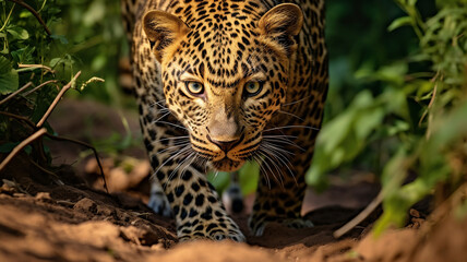 Obraz premium leopard, leopard family, wild leopard, close-up leopard, leopard resting, leopard attacking, wild leopard IV