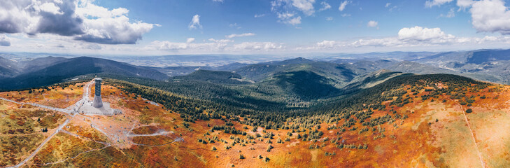 Snieznik mountain in Poland Czech Republic border - view from a drone © sanzios