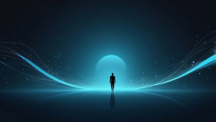 Fototapeta premium silhouette of a person in the night