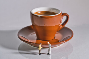 Business people with a brown cup of coffee