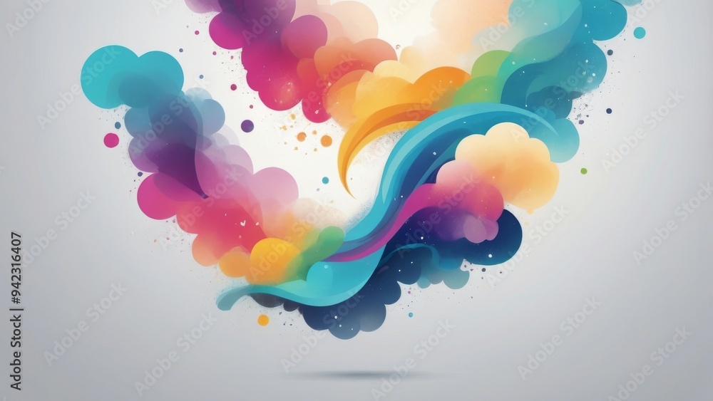 Poster abstract colorful background with splashes