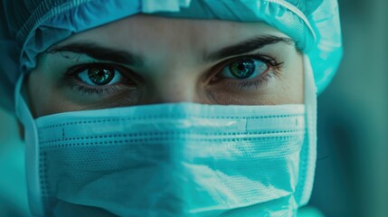 Medical professionals in masks collaborating in an operating room during an emergency procedure, focusing on teamwork and support in a healthcare setting