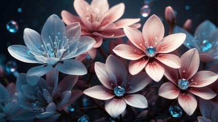 Diamonds and flowers in dramatic contrast
