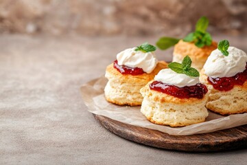 Scones with cream and jam, a traditional English tea-time treat-gigapixel-hq-scale-6_00x