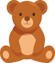 Cute and cuddly brown teddy bear sitting down with a smile on its face