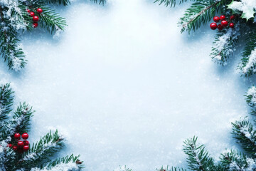 Festive Christmas New Year border. Xmas background and frame composition. Christmas banner and web poster