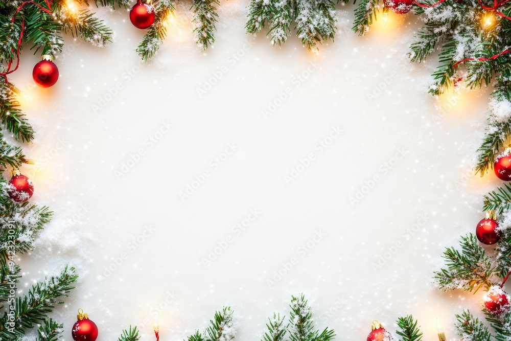 Canvas Prints festive christmas new year border. xmas background and frame composition. christmas banner and web p