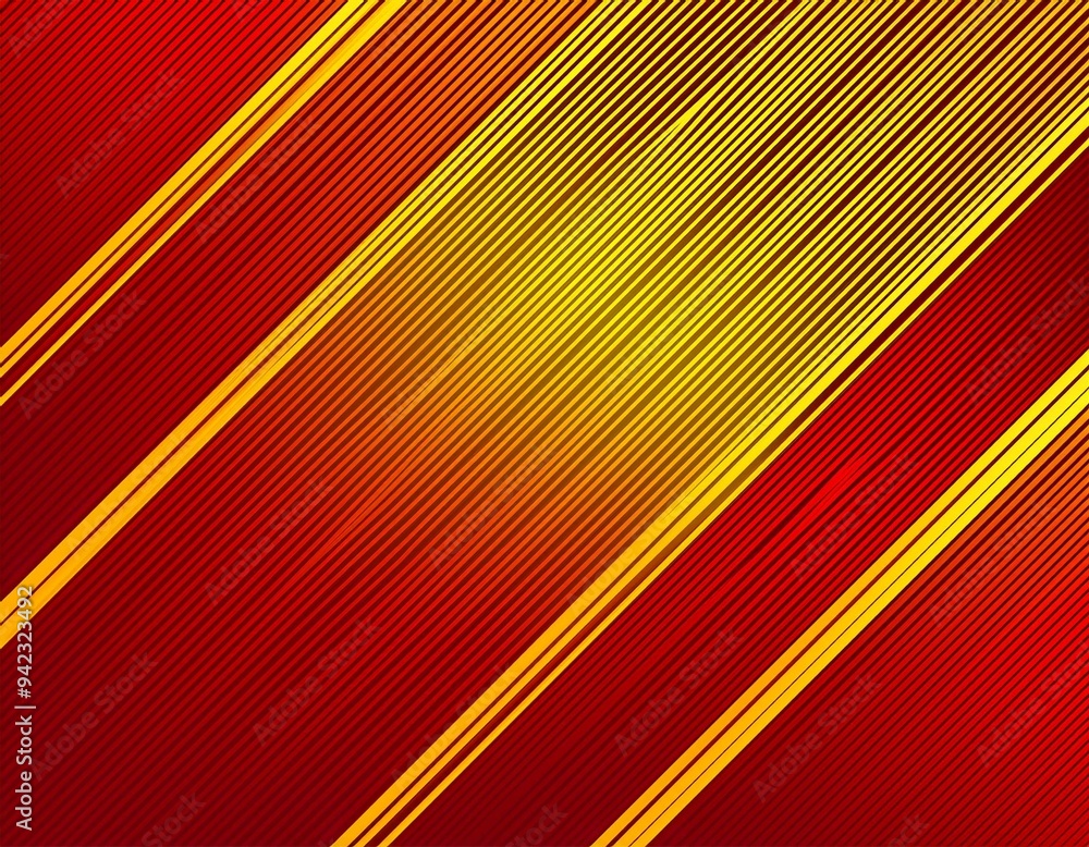 Poster red and yellow vector background with diagonal lines