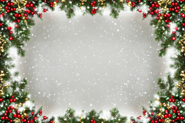Festive Christmas New Year border. Xmas background and frame composition. Christmas banner and web poster