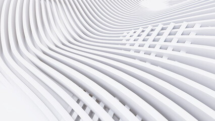 Naklejka premium Abstract Curved Shapes. White Circular Background.