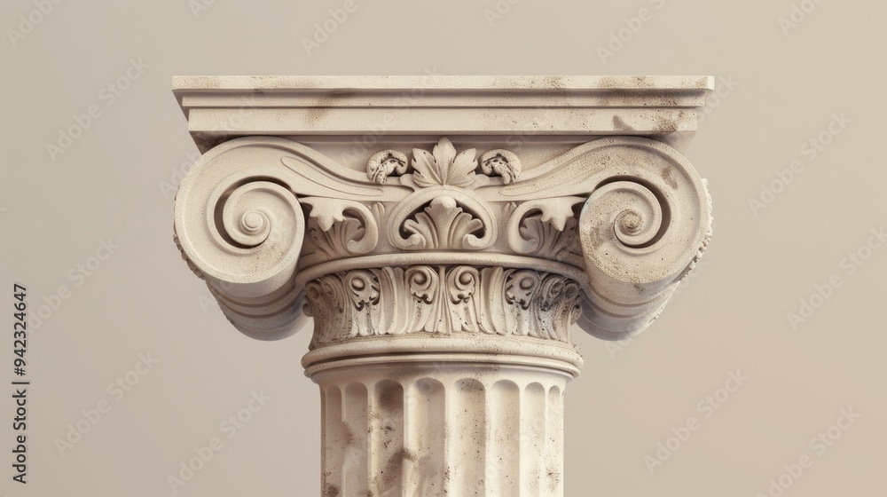 Aufkleber Close up of a clock face on a column, perfect for use in time-related or nostalgic contexts