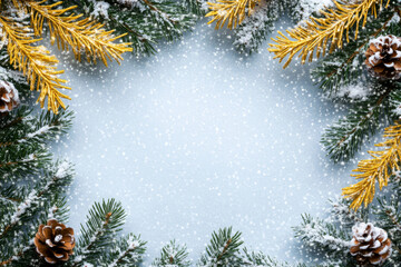 Festive Christmas New Year border. Xmas background and frame composition. Christmas banner and web poster