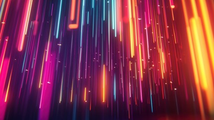 A colorful, neon light display with a purple stripe. The colors are bright and vibrant, creating a sense of energy and excitement. The image is likely from a video game or a special effects scene