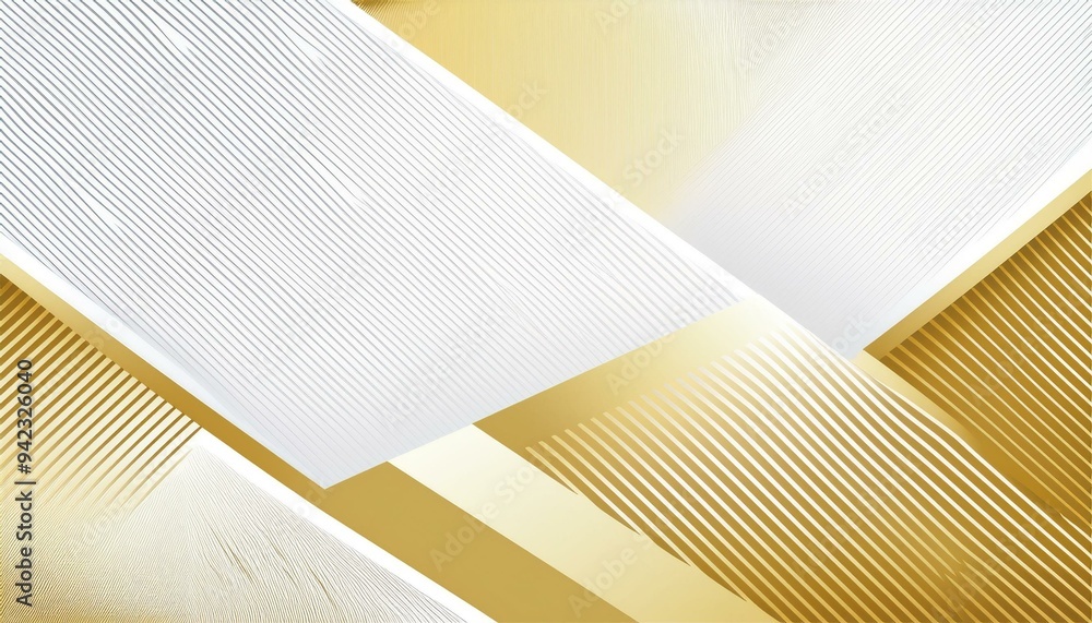 Poster white and gold vector background with diagonal lines