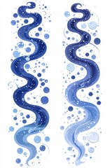 Abstract Blue Liquid with Bubbles