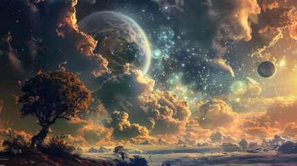 animated planets wallpaper, in the style of deutscher werkbund, energy-filled illustrations