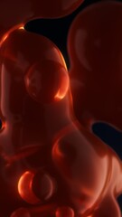 Elegant Calm Vertical Red Orange Lava Lamp Meta Ball Illustration Background