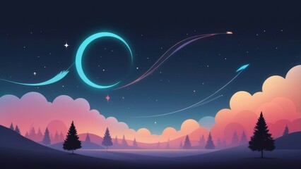 Naklejka premium winter landscape with mountains