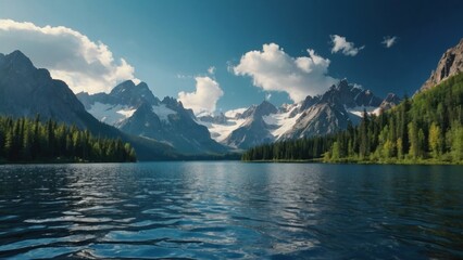 Wallpaper turquoise lake in summer mountains