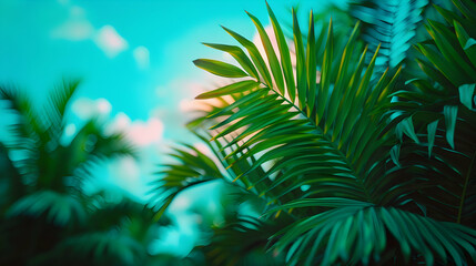 Close Banana Plant With Sky Background