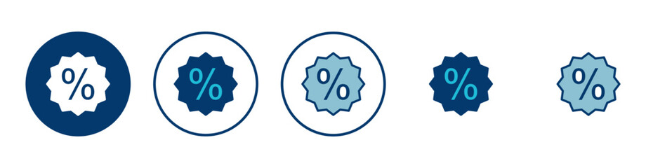 Discount icon vector isolated on white background. Discount tag icon.