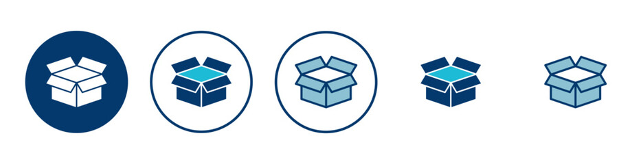 Box icon vector isolated on white background. Cardboard box, packaging open. Box vector icon