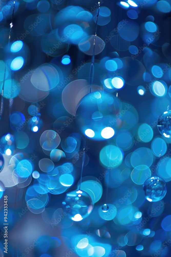 Poster a ceiling decoration featuring multiple bubbles suspended from above