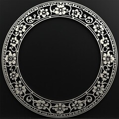 Ornamental Floral Round Frame Design