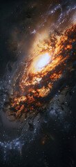 a galaxy with an image of the galaxy, in the style of precisionist style, aurorapunk, gigantic scale, dazecore, flickr, dusty piles, unconventional use of space 