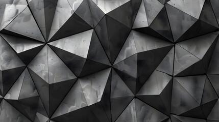 Fototapeta premium Black and white abstract background. Geometric shape. Lines, triangles. 3D effect.