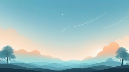 Fototapeta premium sunset over mountains