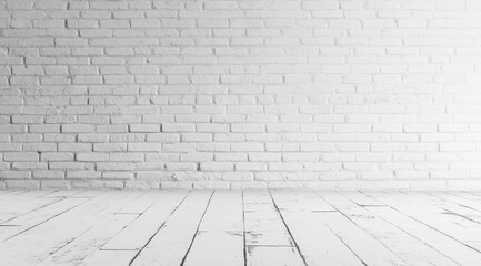 Fototapeta premium A clean and pristine white brick wall acts as an incredibly versatile background, making it ideal for minimalist designs, photography sessions, and various artistic projects where simplicity is key