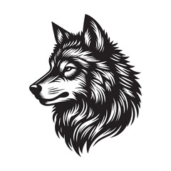 Fototapeta premium vector black silhouette of a wolf and white background