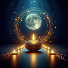 India Sharad Purnima Full Moon Night Background Illustration of the sharad purnima festival celebrations