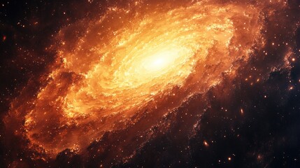 Fototapeta premium A close-up view of a galaxys core, with bright lights and swirling gases, offering a dramatic and captivating scene with space for copy.