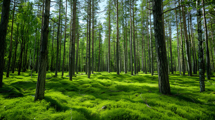 Obraz premium Arctic summer in the forest of the far north.