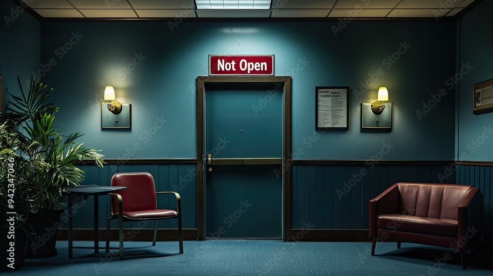 Poster a closed office with a 