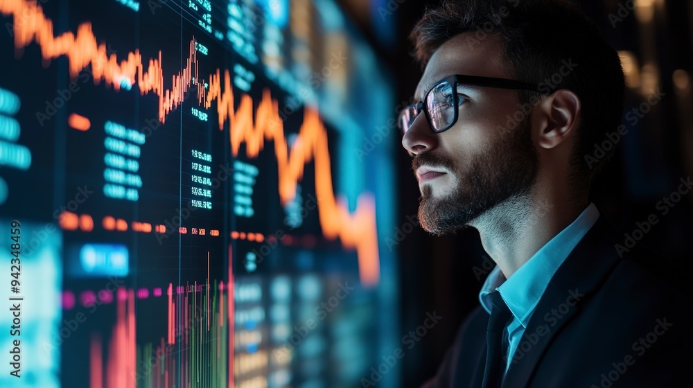 Poster data analyst and chartist analyzing market data