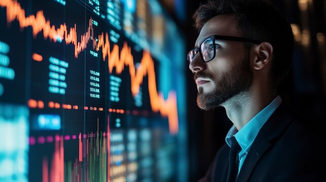 Data analyst and chartist analyzing market data 