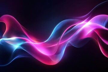 Obraz premium Abstract flowing neon wave background , ai