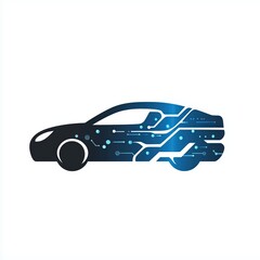 Abstract Car Logo for AI Automotive Data Solutions