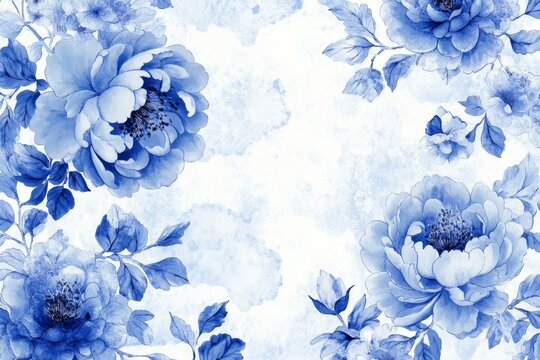 The blue floral pattern on a white background evokes elegance in fine porcelain art, adding a calming, stylish touch to your interior design and enhancing your homes visual appeal