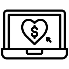 giving icon illustration design with outline