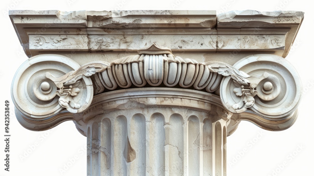 Aufkleber a detailed view of a clock face on a pillar or column