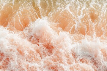 Fototapeta premium A sea waves and beach trending color of year 2024 Peach Fuzz , ai