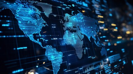 Fototapeta premium Explore global inflation trends & impacts in macroeconomic research paper, presented on digital screens 