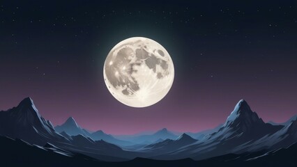 moon over the mountains