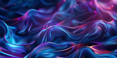 Obraz premium Vibrant abstract wavy silk background illuminated by colorful light vibrant abstract background concept