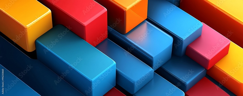 Poster abstract background with colorful blocks.