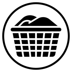 laundry basket glyph icon